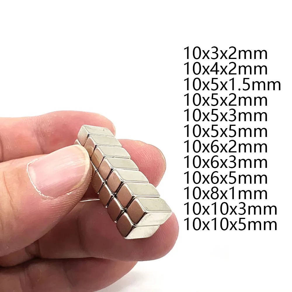 20Pcs Kvadratnih Magneti Dolžina 10 mm N35 NdFeB Blok Super Močan Močnih Trajnih Magnetov